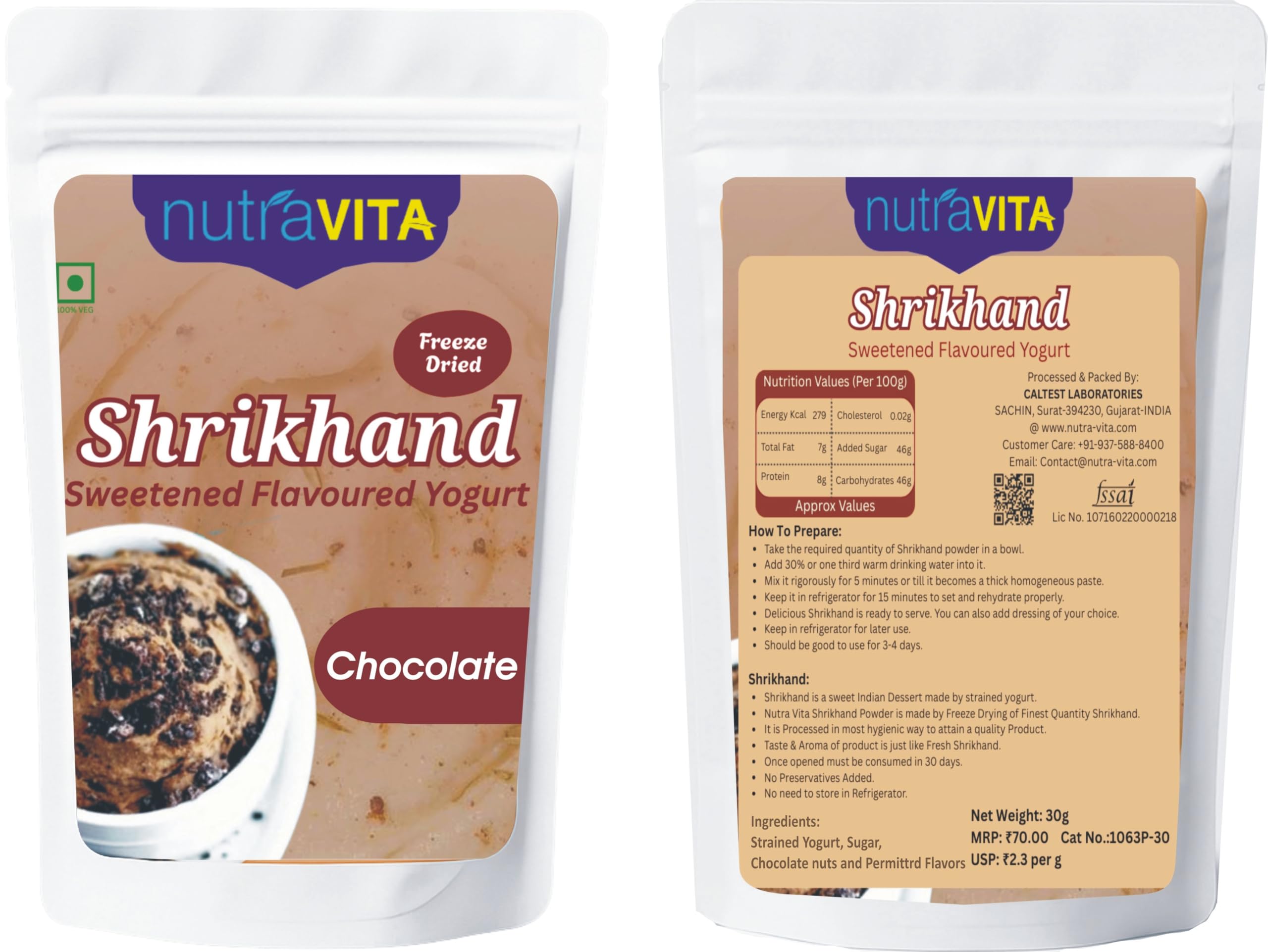 Freeze-Dried Shrikhand – Taste of Tradition, Convenience of Today 2 pouches each of 4 Flavours 240g - Image 2